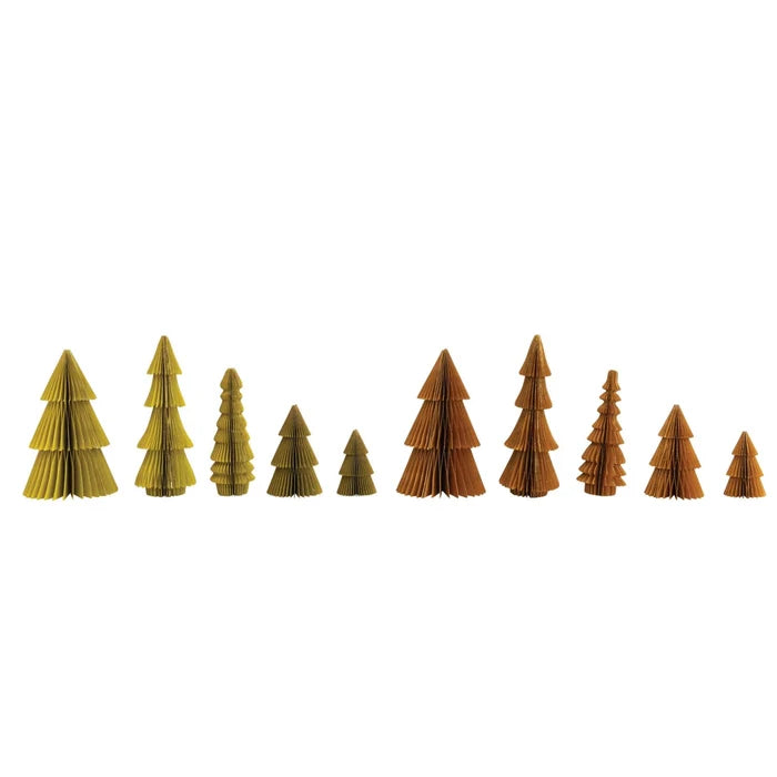 Paper Folding Honeycomb Trees, Set of 5