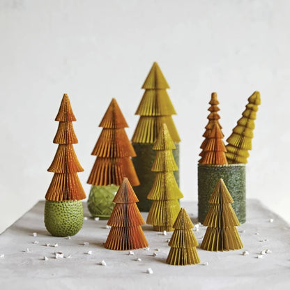 Paper Folding Honeycomb Trees, Set of 5