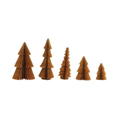 Paper Folding Honeycomb Trees, Set of 5