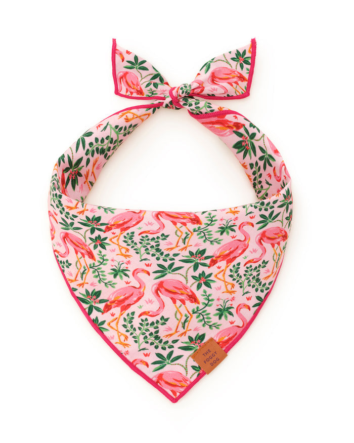 PF x The Foggy Dog Flock of Flamingos - Dog Bandana - Rose - Printfresh