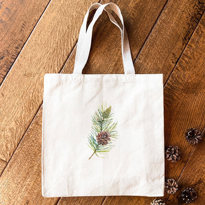 Pine Branch - Customizable Canvas Tote Bag