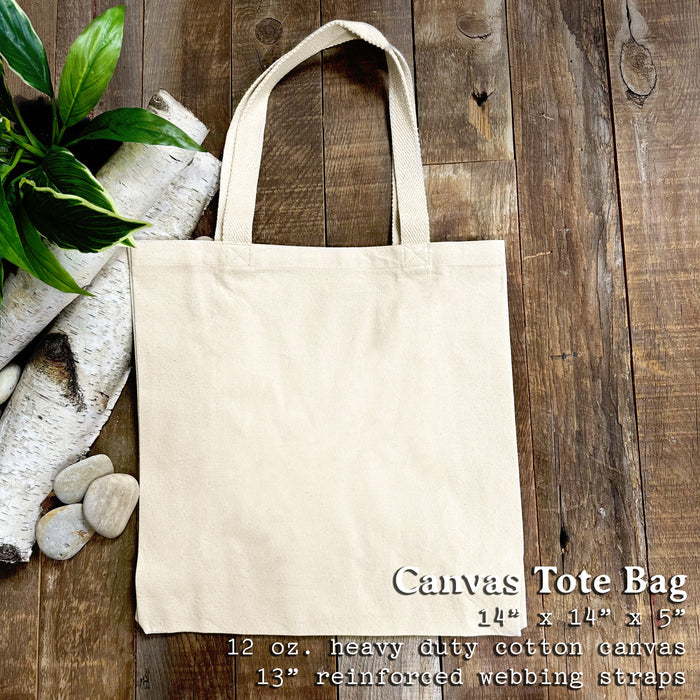Pine Branch - Customizable Canvas Tote Bag