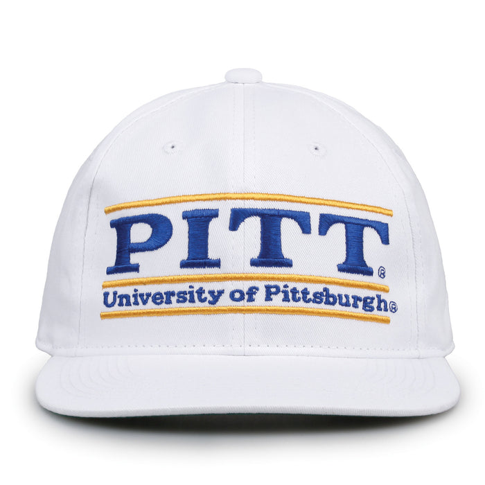 Pittsburgh Retro Bar snapback hat in white, front view