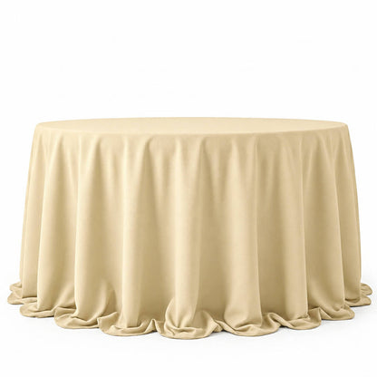 beige polyester round tablecloth seamless cover