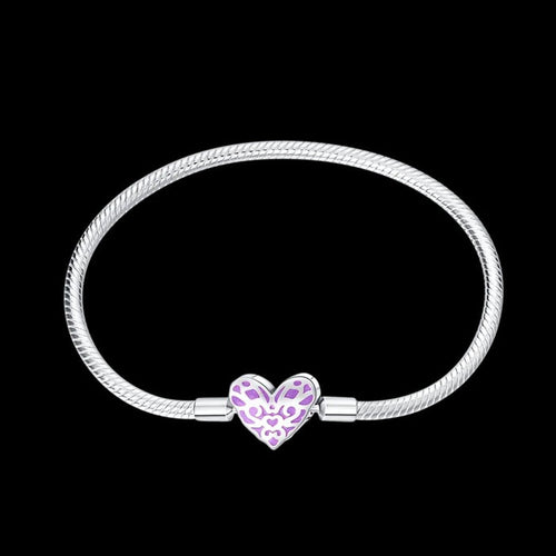 Pulsera Corazón Morado Eterno