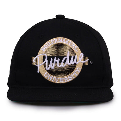 Purdue Boilermakers Retro Circle Snapback - Black, front view