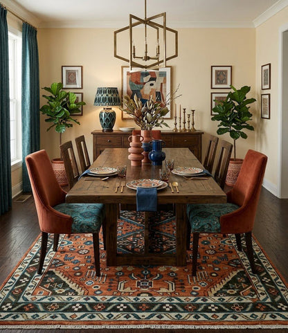 Ready to ship Rust, Ivory and Brown Oriental Traditional Area Rug - The Rug Decor