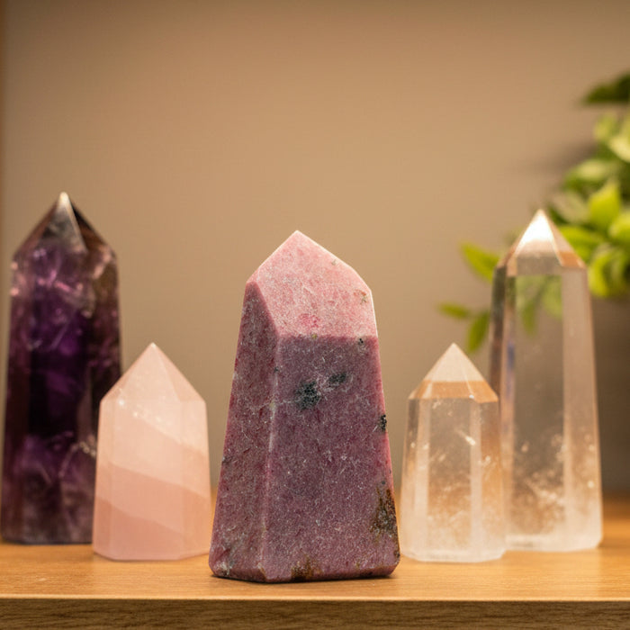 Rhodonite Wand Pink Obelisk Tower Gemstone