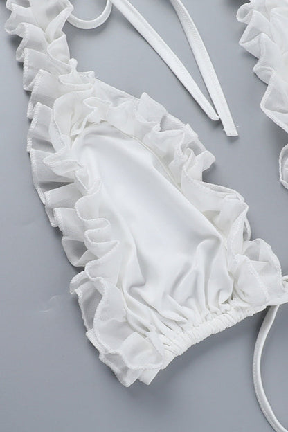 Ruffled Bandeau Bikini Set