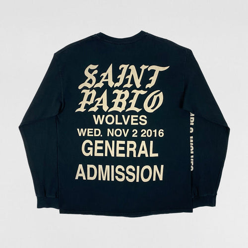 Saint Pablo Tour 2016 Wolves Long Sleeve In Black
