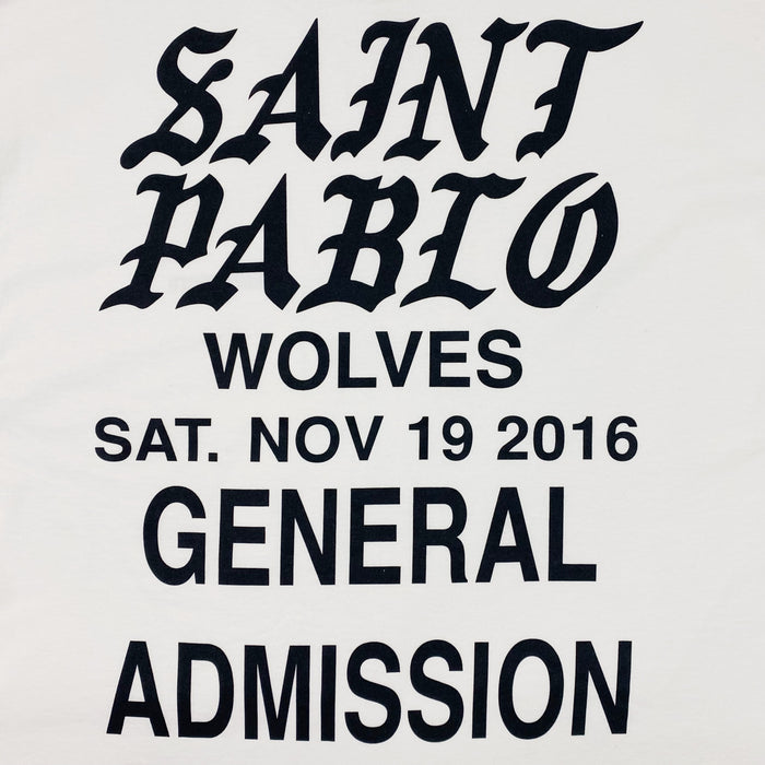 Saint Pablo Tour 2016 Wolves Long Sleeve In White