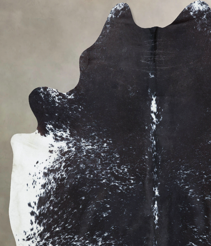 Salt and Pepper Black Cowhide Rug #B9271