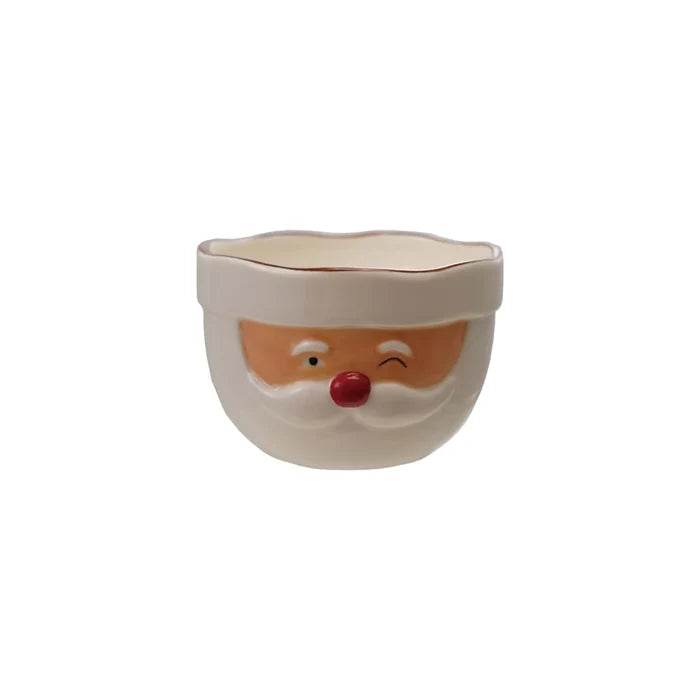 Santa Head Stoneware Mixing Bowl, 4.25"