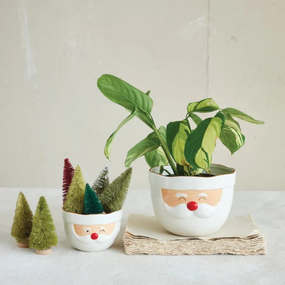 Santa Head Stoneware Mixing Bowl, 4.25"