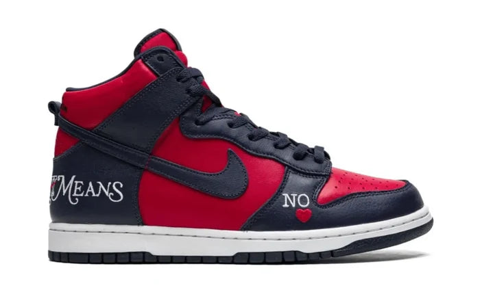 Nike SB Dunk High Supreme By Any Means Navy Red NIKE Dunk SB