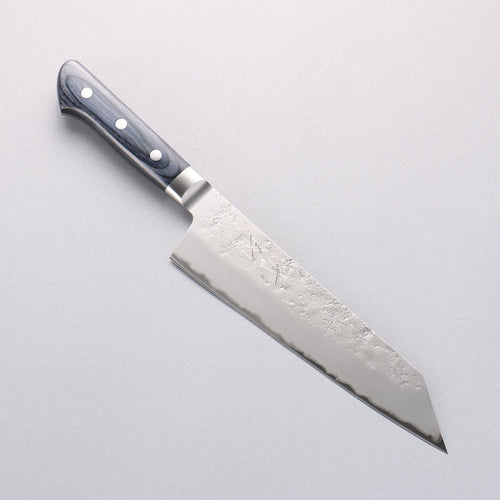 Seisuke Blue Steel No.2 Nashiji Kiritsuke Santoku 195mm Navy Blue Pakkawood Handle - Seisuke Knife
