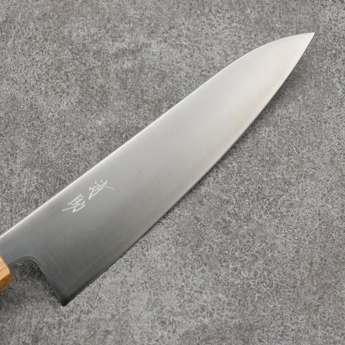 Seisuke Silver Steel No.3 Migaki Polish Finish Gyuto 180mm White Oak Handle - Seisuke Knife