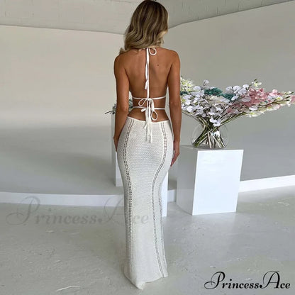 Sexy Backless Wrap Charming Chest Midi Dress Dresses