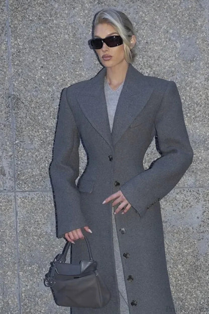 Single-Breasted Wool Coat