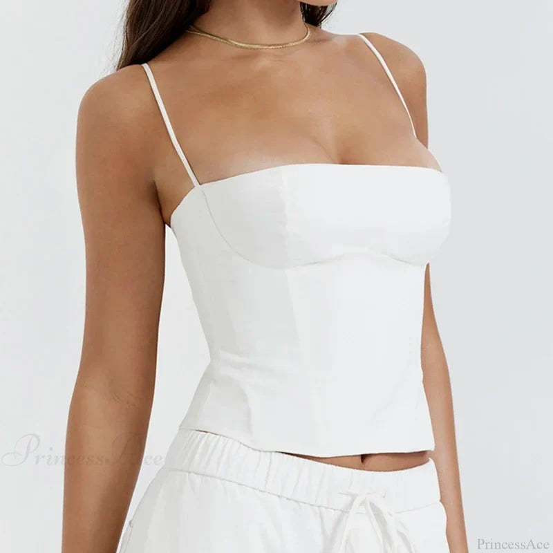 Skinny Corset Spaghetti Strap Crop Top croptop-250126