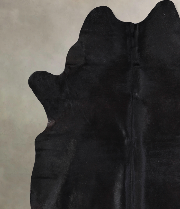 Solid Black Cowhide Rug #A33898