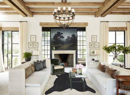 Solid Black Cowhide Rug #A33898
