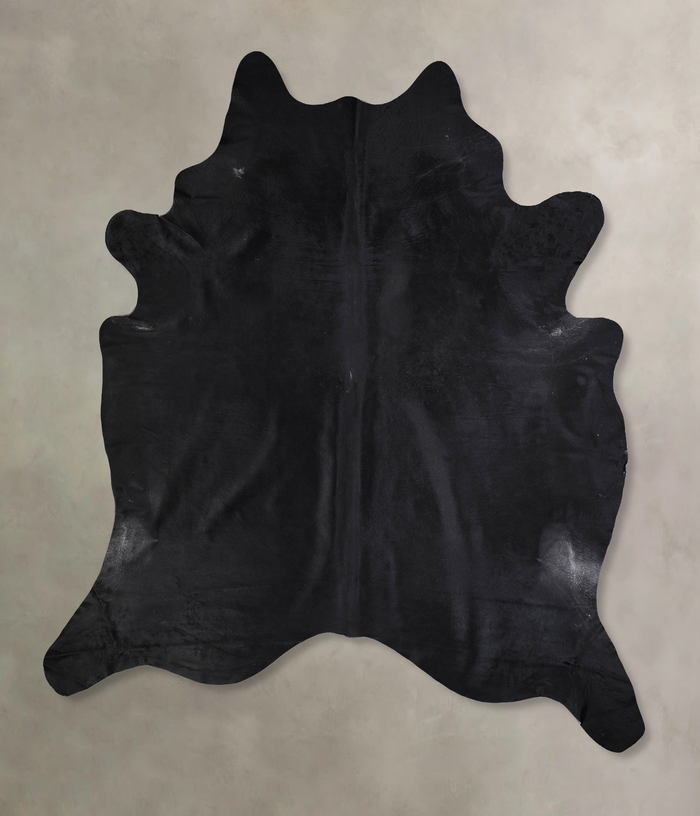 Solid Black Cowhide Rug #A33896