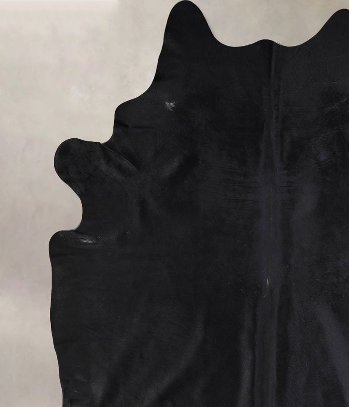 Solid Black Cowhide Rug #A33896