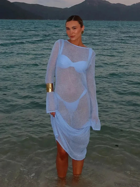 Solid Chic See Through Bikini Cover Up
