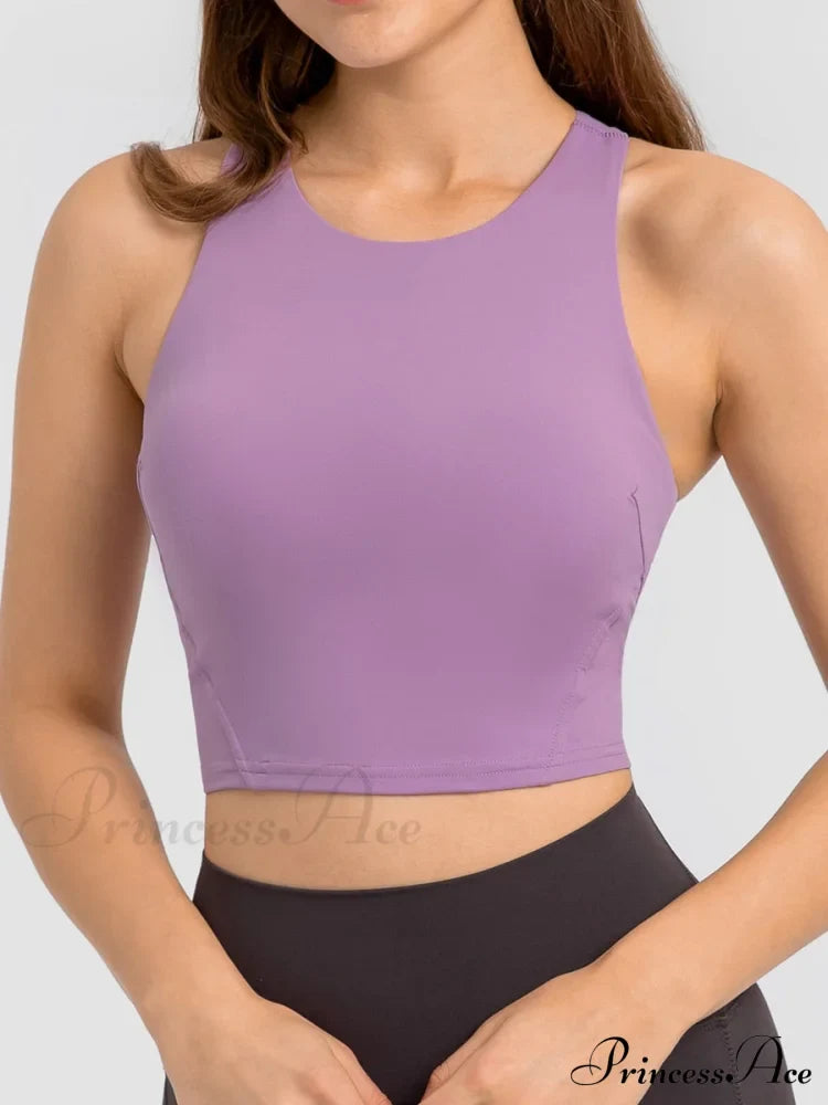 Solid Color Simpel Tank Top Taro Purple / Xs
