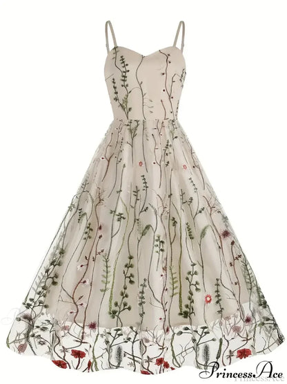 Party Mesh Flowered A Embroidery For Gown Line Summer M / Blue Black Floral Maxi Dress
