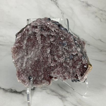 Sphalerite on Druzy Quartz Specimen - China