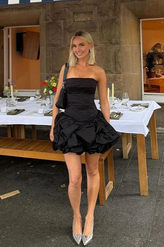 Spring Elegant Ruched Corset Dress with Layered Skirt Party Dress