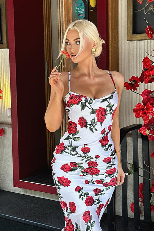 Square Neck Floral Cami Party Dress