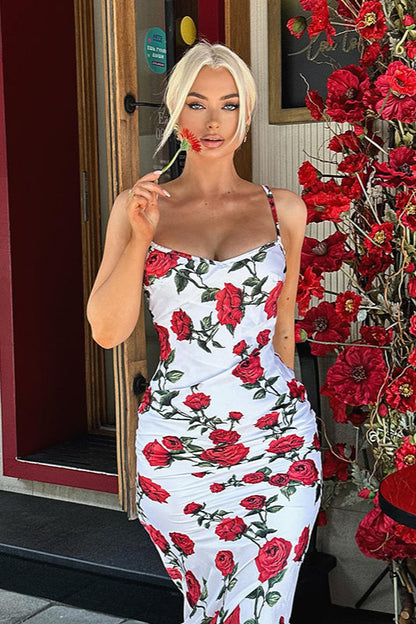 Square Neck Floral Cami Party Dress