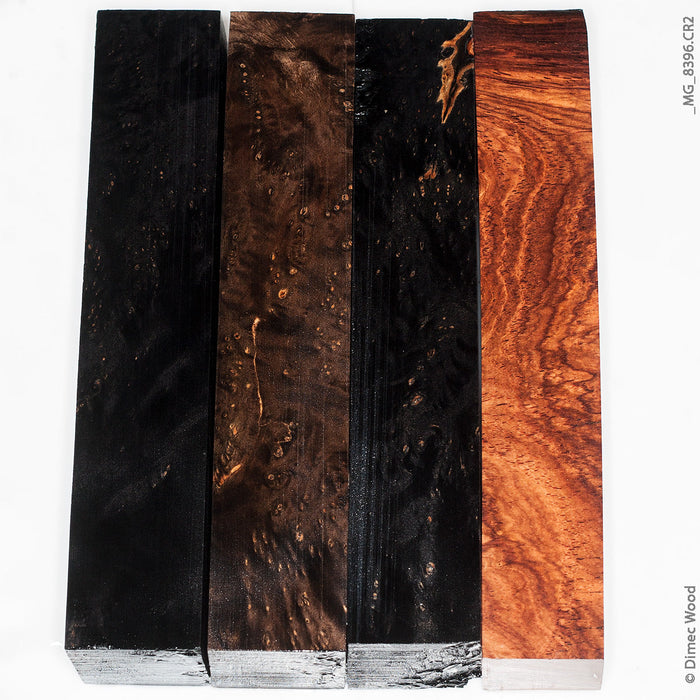Stabilized wood assorted burl pen blanks 4 pcs