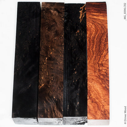 Stabilized wood assorted burl pen blanks 4 pcs
