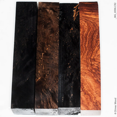 Stabilized wood assorted burl pen blanks 4 pcs