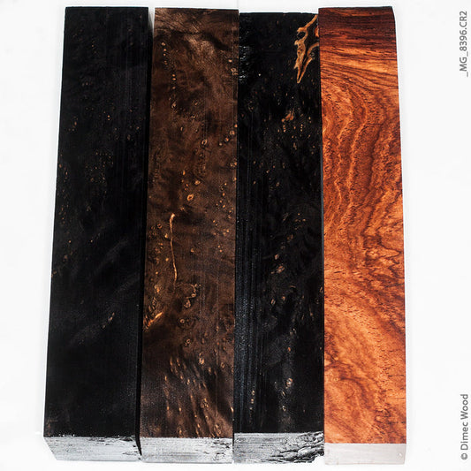 Stabilized wood assorted burl pen blanks 4 pcs