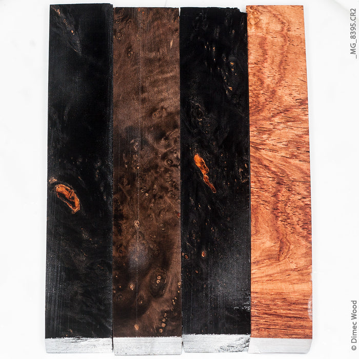 Stabilized wood assorted burl pen blanks 4 pcs