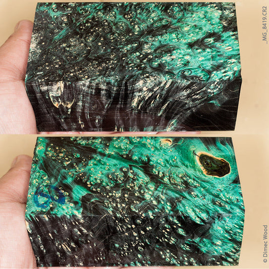 Stabilized wood box elder burl block