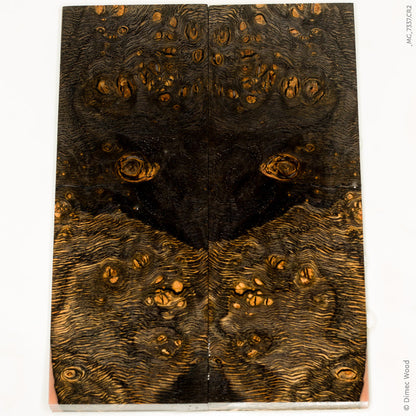 Stabilized wood oak burl scales
