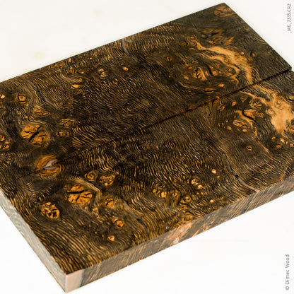 Stabilized wood oak burl scales