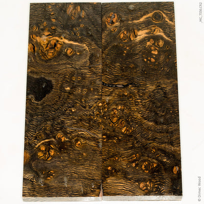 Stabilized wood oak burl scales