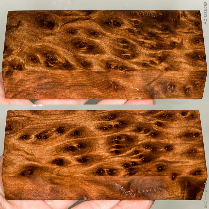Stabilized wood redwood lace burl block