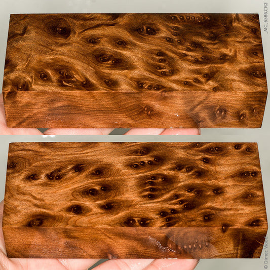 Stabilized wood redwood lace burl block