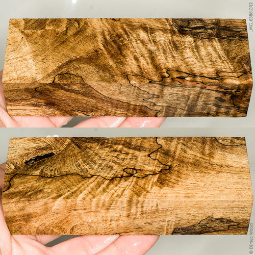 Stabilized wood spalted maple burl block
