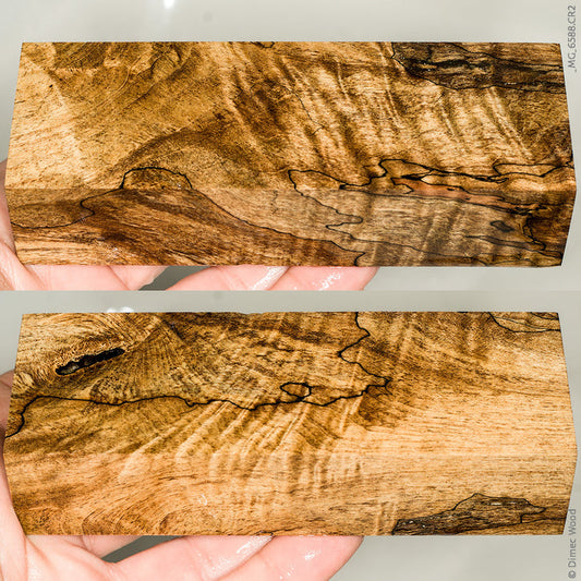 Stabilized wood spalted maple burl block