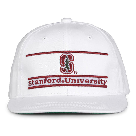 Stanford Retro Bar snapback hat in white, front view