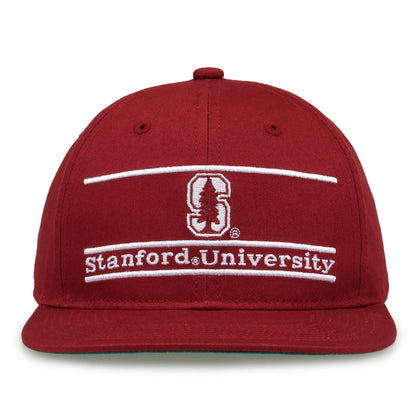 Stanford Retro Bar snapback hat in cardinal red, front view